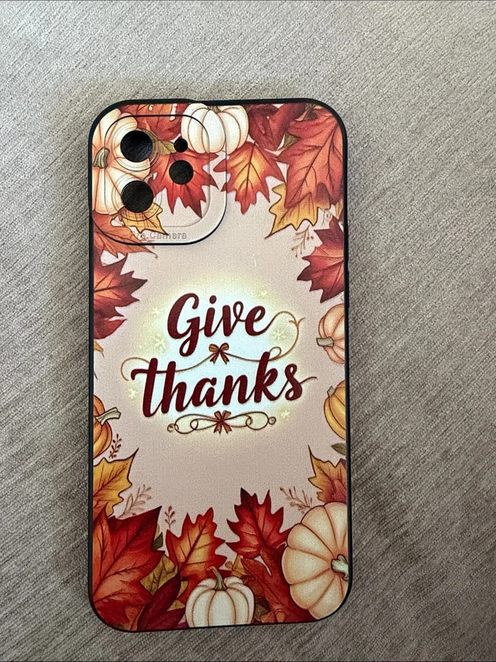 Give Thanks Fall iPhone Case - Red & Orange Autumn Leaves